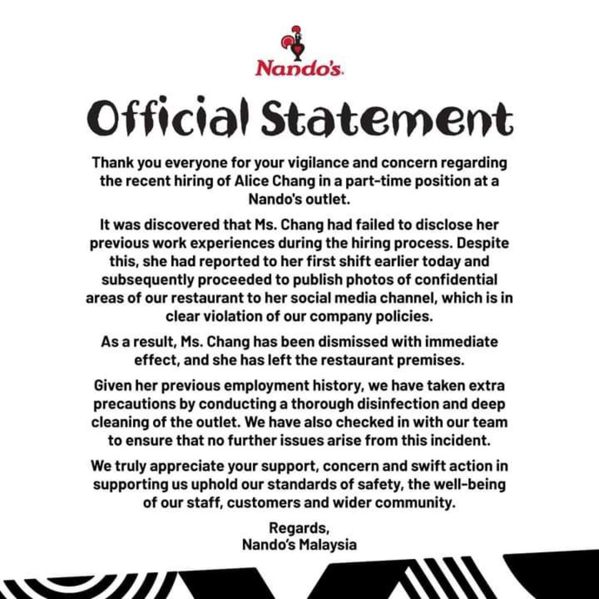 statement nando's