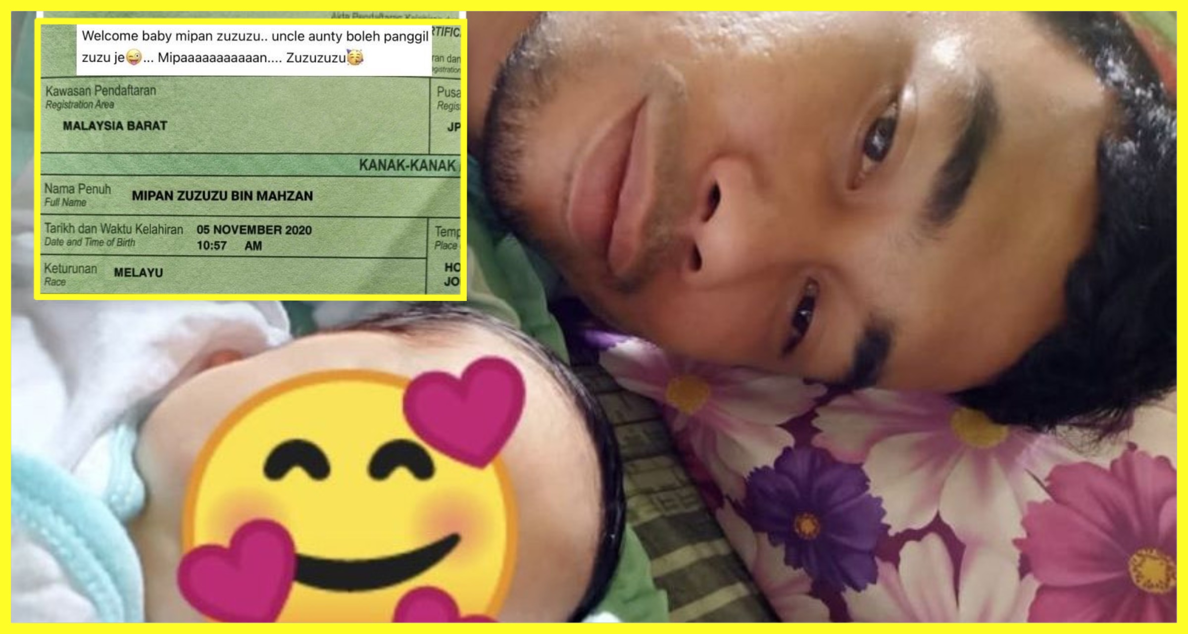 Kecoh pula jadinya! Surat beranak baby Mipan Zuzuzu ...